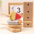 thumbnail image 3 of Wood Simulation Ice Cream Children‘s Beech Simulation Ice Cream Stick Kitchen Play House Popsicle Building Blocks Toy well made, 3 of 10