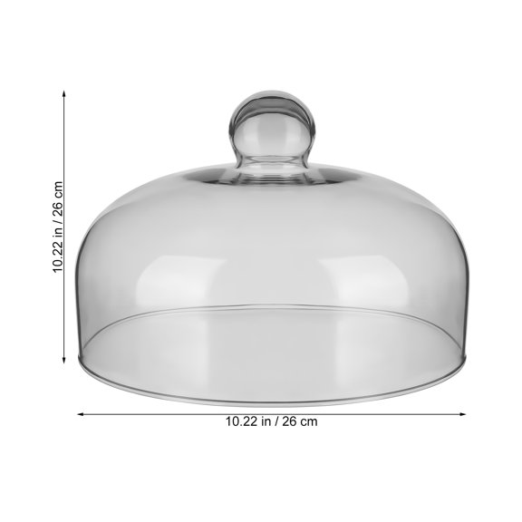 10 Inch Glass Cake Dome with Round Cake Holder and Dessert Platter for Kitchen, Birthday, Weddings, Cheese, and Appetizer Serving