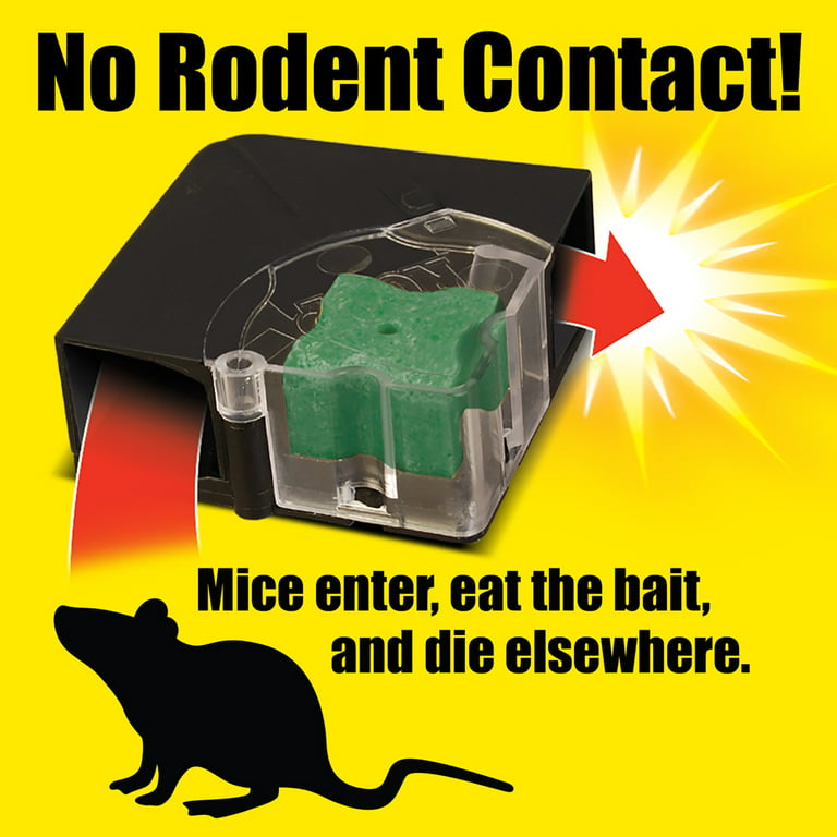 d-CON Disposable Corner Fit Mouse Poison Bait Station, 3 Bait Stations 