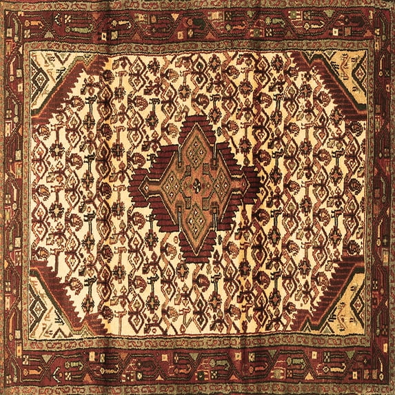 Ahgly Company Indoor Square Persian Brown Traditional Area Rugs, 8' Square