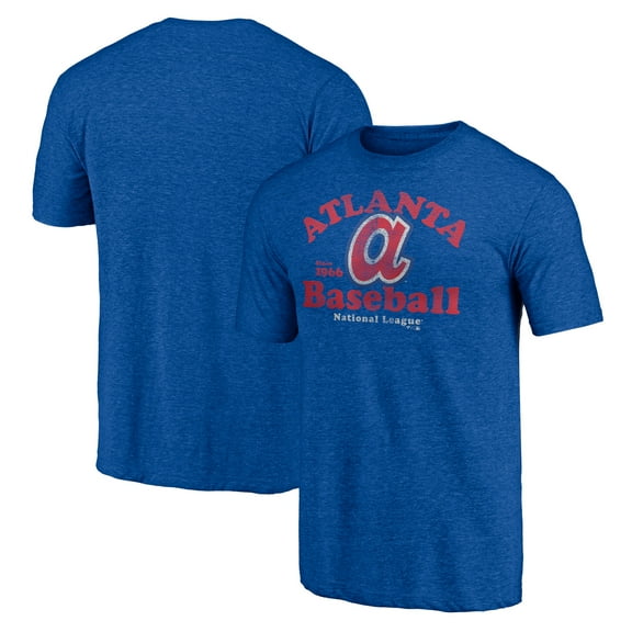 Men's Heather Royal Atlanta Braves Cooperstown Collection Our Game Tri-Blend T-Shirt