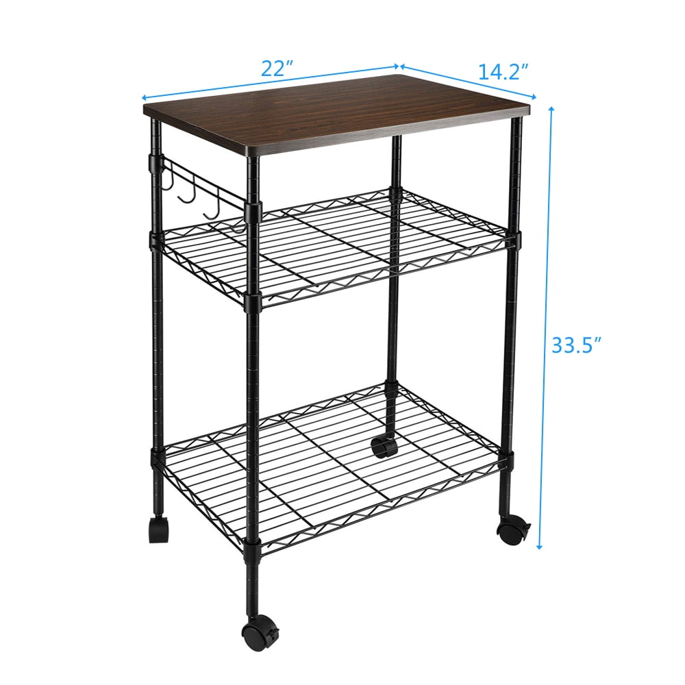 Kepooman 3 Tiers Rolling Cart, Kitchen Island for Home, Kitchen Utility Cart with Wheels, Movable Widen Rolling Storage Cart, Black Kepooman 3 Tiers Rolling Cart, Kitchen Island for Home, Kitchen Utility Cart with Wheels, Movable Widen Rolling Storage Cart, Black