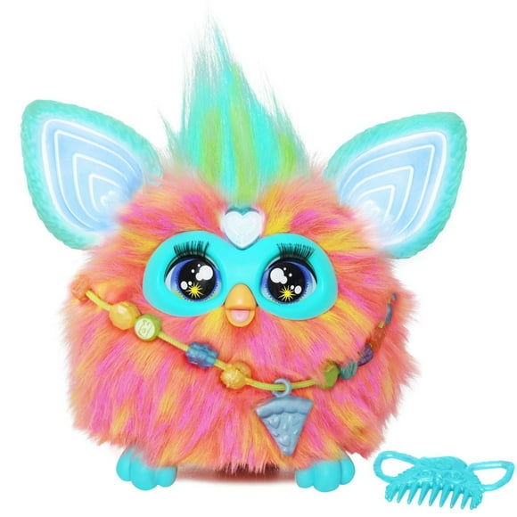 Furby Coral Interactive Plush Toy - French Version, Ages 6 and up