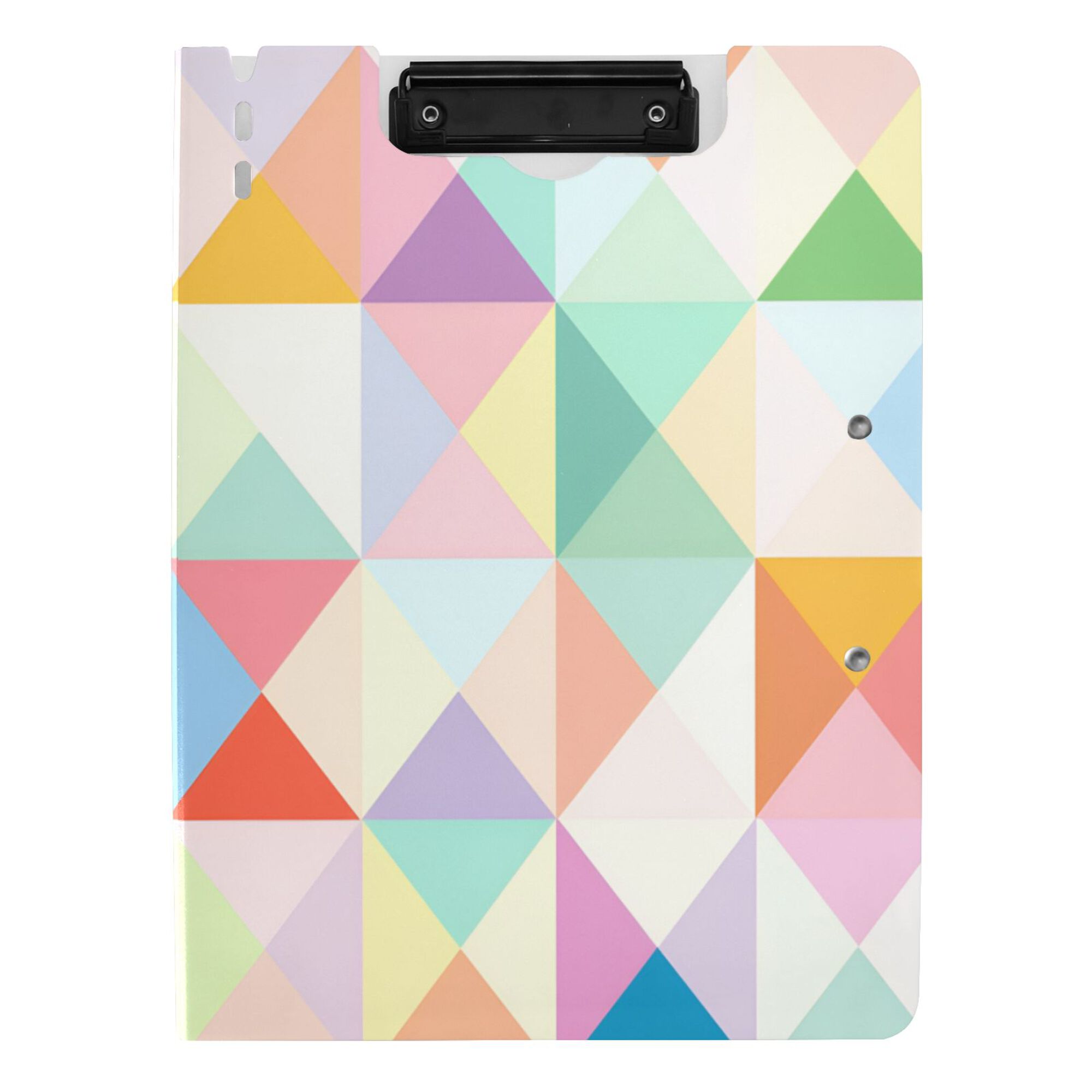 FORMRS A4 Clipboard Folder with Pen Holder Horizontal Foldable School Office Binder, Abstract Geometric
