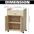 thumbnail image 2 of Kings Brand Furniture Black Microwave Cart – Storage Cabinet with Drawer, Shelves & Doors – Rolling Utility Stand, 2 of 8
