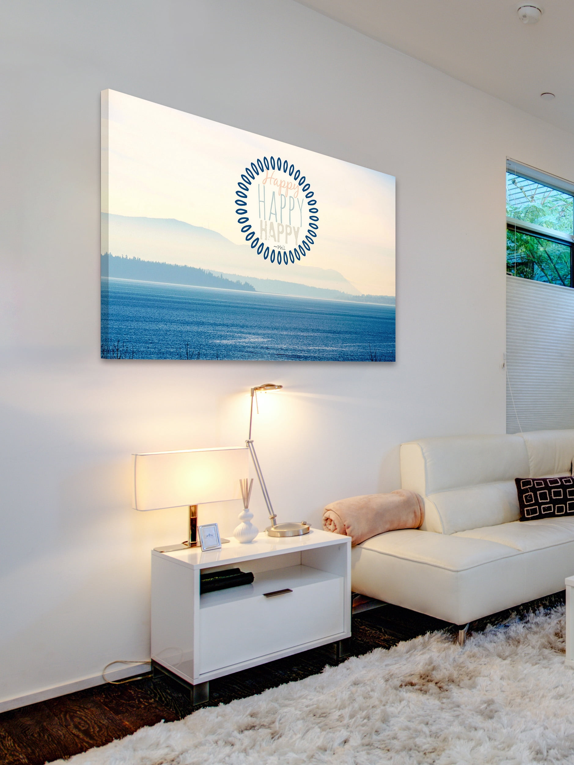 "Happy Text" Painting Print on Wrapped Canvas