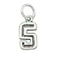thumbnail image 1 of Sterling Silver 30" 1.2mm Box Chain Jersey Number Five 5 Pendant Necklace, 1 of 2