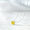 thumbnail image 4 of Gem Stone King 18K White Gold Pendant Necklace 1.50 Ct Round Yellow Zirconia, 4 of 4