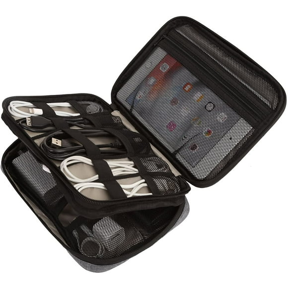 BAGSMART Organisateur Électronique Organisateur de Câble de Voyage Double Couche Accessoires Électroniques Cas Portable pour Tablette