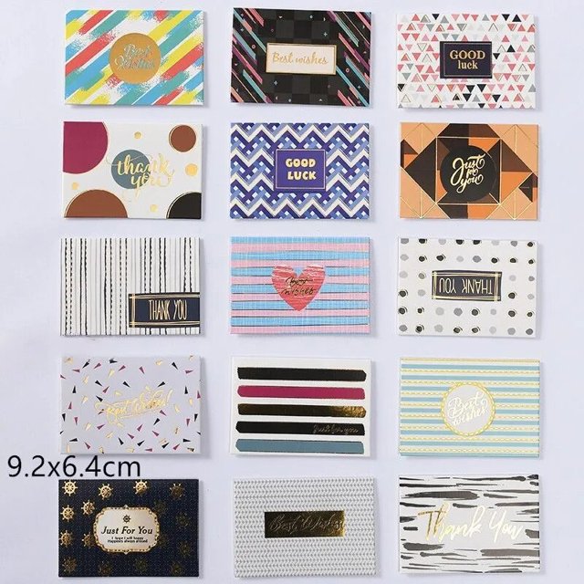 Tarjeta de invitación de fiesta para niños y adultos, 15 piezas, con sobre en blanco, tarjetas de regalo plegables, tarjetas de felicitación para Festival de cumpleaños