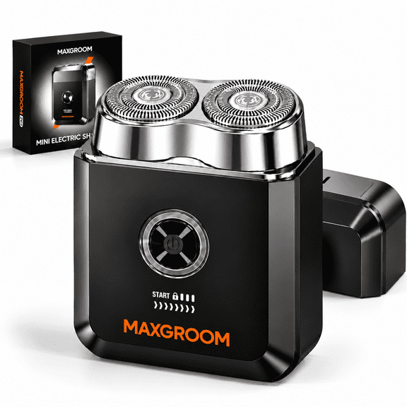MAXGROOM Electric Shavers for Men, Compact Electric Razor for Travel, Magnetic Floating Blades Head, 9000RPM High-Speed Motor, IPX6 Waterproof Wet & Dry Razor, Rechargeable Mini Electric Shaver