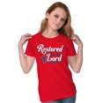 thumbnail image 3 of Restored by the Lord Christian Womens Slim Fit Graphic Tee Brisco Brands S, 3 of 5