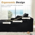 thumbnail image 6 of Muumblus Oversized Chaise Lounge Indoor, Upholstered Lounge Chair with Cup Holders, No Assembly Cloud Sleeper Sofa Bed, Black Corduroy, 6 of 13