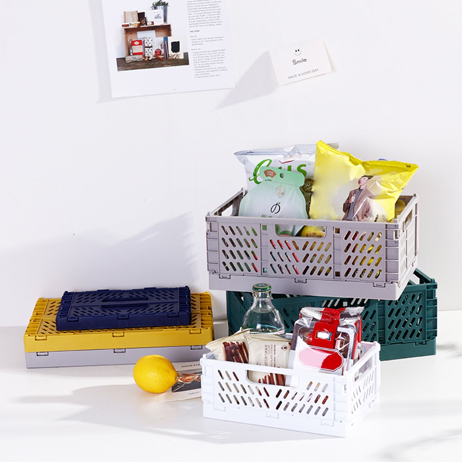 4 Pcs Toy Basket Small Plastic Cute Baskets Organizing Shopping