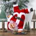 thumbnail image 3 of Navidad invertida giratoria Santa Claus Navidad muñecas musicales eléctricas adornos de juguete de felpa eléctricos, 3 of 5