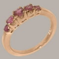 thumbnail image 3 of LBG British Made 9k Rose Gold Natural Pink Tourmaline Womens band Ring - 33 size options - Size 10.75, 3 of 7