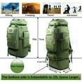 thumbnail image 2 of 100L Travel Hiking Camping Backpack with Rain Cover,Hiking Daypack for Outdoor Sport,Backpack Water Resistant,Tactical Backpack for Men Women, 2 of 8