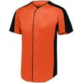 thumbnail image 2 of Augusta 2XL Full-Button Baseball Jersey Orange/Black 1655, 2 of 2