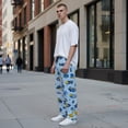 thumbnail image 6 of Men's pajama pants with Hanukkah theme pattern， soft home pajama pants， casual and comfortable loose fit pajama pants， elastic waistband， the ideal gift for birthdays and holidays., 6 of 10