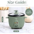 thumbnail image 2 of COOK WITH COLOR Rice Cooker, 6-Cup with Tempered Glass Lid, Green, 2 of 5