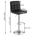 thumbnail image 2 of Costway Adjustable Armless Bar Stool Swivel Kitchen Counter Bar Chair PU Leather Black, 2 of 9
