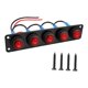 thumbnail image 4 of Panel de interruptores basculantes impermeable que reemplaza interruptor de encendido y apagado precableado. Panel de luz LED roja para camiones, 5 pandillas, 4 of 8