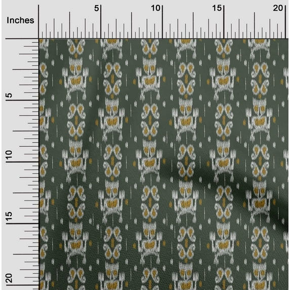 oneOone Organic Cotton Voile Fabric Paisley Ikat Printed Fabric 1 Yard 42 Inch Wide