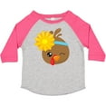 thumbnail image 3 of Inktastic Thanksgiving Turkey, Turkey With Sunflower Boys or Girls Toddler T-Shirt, 3 of 5