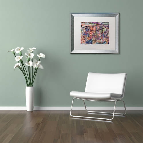 Trademark Fine Art "BBQ" Canvas Art by Josh Byer, White Matte, Silver Frame