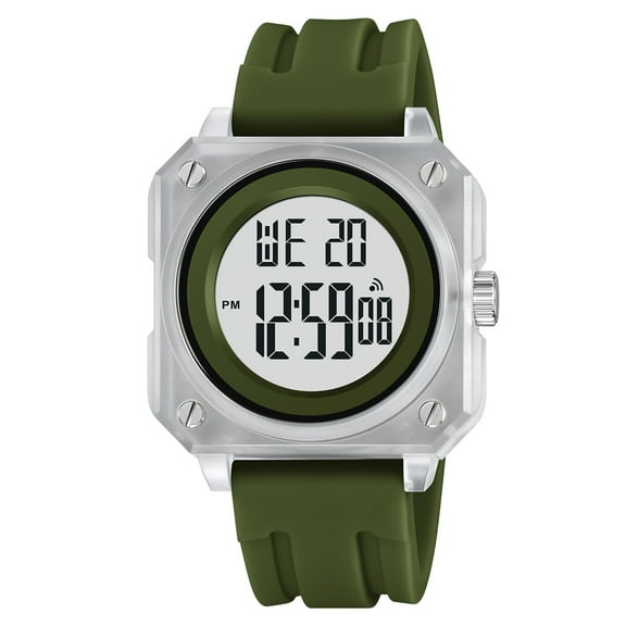 Men's Digital Sports Watch - Waterproof Outdoor Chronograph with Silicone Strap for Students and Casual Wear