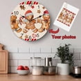 thumbnail image 5 of Wall Clock 14 Inch Vintage Christmas Gingerbread Man Round Silent Decorative Wall Clocks Battery Operated for Living Room Bedroom Kitchen Classroom Decor, Red Green Stripes Beige,Large, 5 of 7
