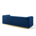 thumbnail image 5 of Modway Charisma Channel Tufted Performance Velvet Living Room Sofa in Navy, 5 of 9