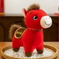 thumbnail image 4 of 2026 Lunar New Year Red Horse Stuffed Animal, 9.8 Inch Cute Year of the Horse Mascot Plushie, Cotton Zodiac Ornament Doll for Living Room Sofa Decoration, Spring Festival Souvenir, 4 of 6