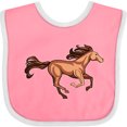 thumbnail image 3 of Inktastic Galloping Brown Horse-stylized Illustration Boys or Girls Baby Bib, 3 of 4