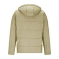 thumbnail image 5 of Men's Hooded Puffer Jacket Full Zip Warm Puffy Coat with Detachable Hooded Casual Parka Outerwear,L,Khaki, 5 of 6
