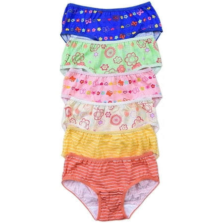 

6 pieces Mermaid Polka Dot Princess School Kid Girl 100% COTTON Bikini Panty S/M/L/XL (gp024/029) (SMALL style # GP030)