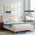 thumbnail image 2 of Platform Bed Frame, Tufted, Rivet Nailhead, Full, Pink, Fabric, Bedroom, Modern Contemporary HB35332, 2 of 15