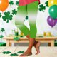 thumbnail image 1 of TaTaai Non-see-through St Patrick's Day Random Print Women Tight Yoga Capri Leggings Stretchy Elastic Breathable Fashion Casual Gym Cropped Bottoms Gift, 1 of 5