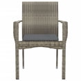 thumbnail image 3 of vidaXL Garden Chairs with Cushions 2 pcs Poly Rattan Grey, 3 of 5