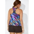 thumbnail image 3 of Swimsuits for All Chlorine Resistant Racerback Tankini Set With Cargo Short, 3 of 4