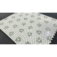thumbnail image 4 of Thassos White and Ming Green 1" x 1" Marble Honeycomb Mosaic Wall & Floor Tile - Case (10 Sheets), 4 of 11