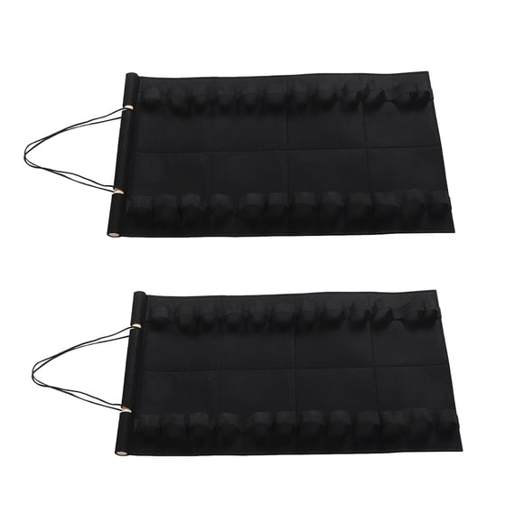 SOPOTUTU 2Pcs Karate Belt Storage Rack Felt Hanging Display Black for Martial Arts Belt Showcase