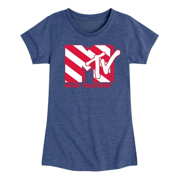 MTV - Candy Cane Logo - Toddler & Youth Girls Short Sleeve Graphic T-Shirt
