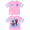 thumbnail image 3 of Spider-Man Girls' Athletic Front & Back T-shirt with Embroidery & Straight Leg Fleece Pants, 2-Piece, Sizes 4-16, 3 of 12