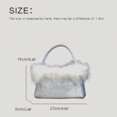 thumbnail image 4 of Bolsos de noche para mujer, bolsos y carteras de diseñador de lujo para mujer, novedad de 2023, en nailon, mosaico, imitación de diamantes, adorno de plumas, para el hombro, 4 of 5
