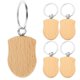 thumbnail image 2 of DIY Wood Keychain Blanks for Decoration Use Light Brown Wood and Aluminium Alloy 6pcs, 2 of 5