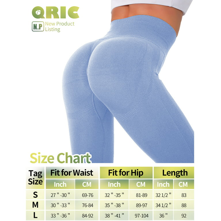 QRIC Scrunch Butt Lifting Seamless Leggings for Women Tummy Control High  Waisted Vital Yoga Pants Gym Workout Running Tights - Gray, S-L