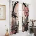thumbnail image 3 of Paris Cafe Eiffel Tower Roses 2 Panels 3D Printing Pattern Curtain for Bedroom Living Room Kitchen Window Decoration Home, 3 of 6