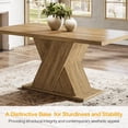 thumbnail image 5 of Tribesigns 55-Inch Farmhouse Dining Table, Rectangle Kitchen Table for 4-6 People, Rustic Wood Design for Dining Room, Kitchen, Living Room, Light Brown, 5 of 7