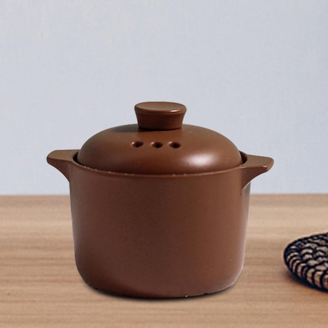 Exquisita Olla en Miniatura para Decoración de con Tapa, Utensilios de Cocina, Juguetes de Rol, Manualidades, Olla Pequeña de Aleación Marrón Hugo olla en miniatura